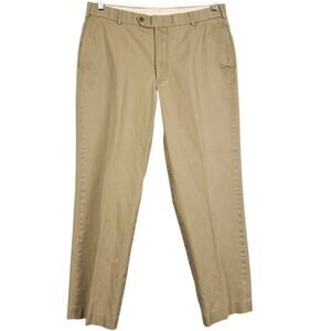346 Brooks Brothers Khakis Cotton Pleated Chino Pants Sz 37/30 Preppy Business